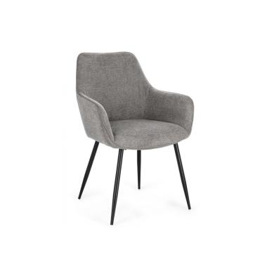 Sedia con Braccioli Cora Nero/Grigio Scuro | Bizzotto