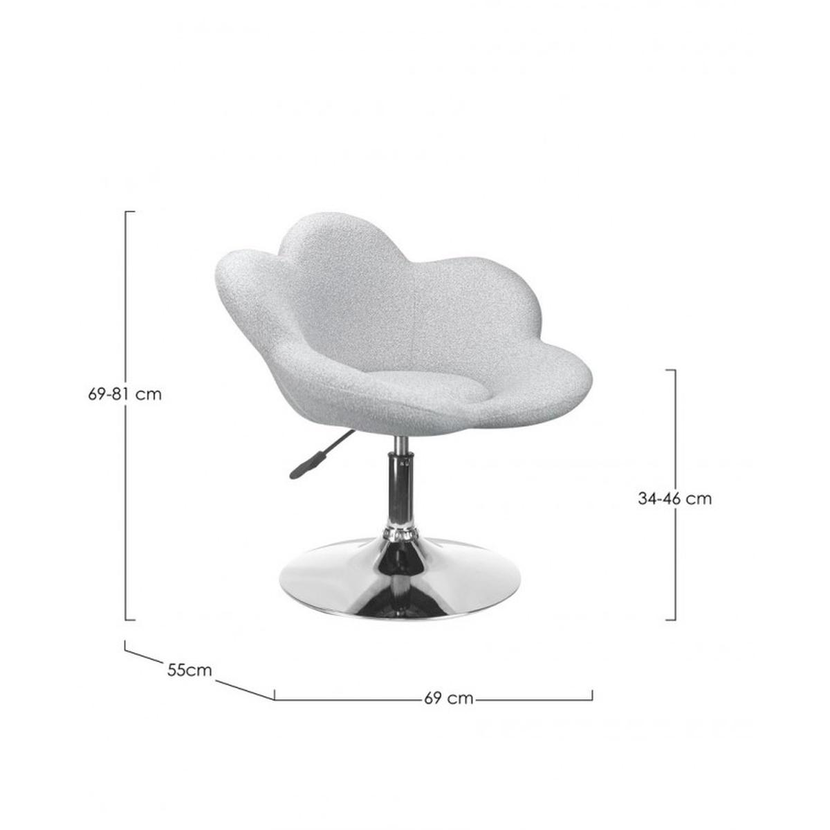 Poltroncina Fleur Cromo-Grigio Chiaro | Bizzotto