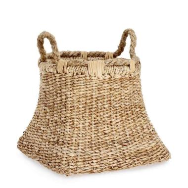 Cesto 2 Manici Thiara Quadro Naturale 49x40H | Bizzotto