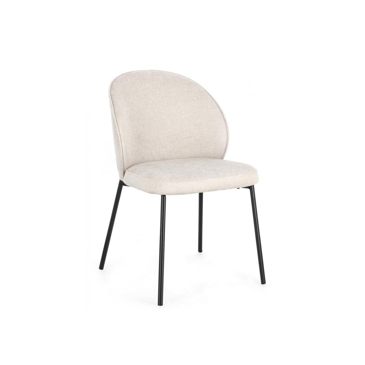 Sedia Wendy Nero/Beige | Bizzotto