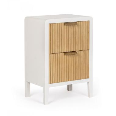 Cassettiera 2 Cassetti Charley Bianco-Naturale | Bizzotto