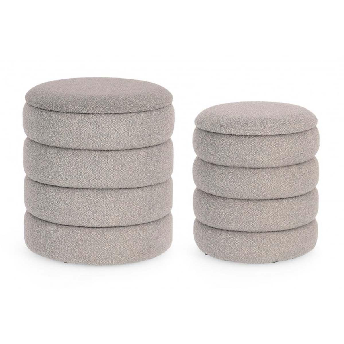 Pouf Set pz.2 Contenitore Katerina Gr Ch Boucle' | Bizzotto