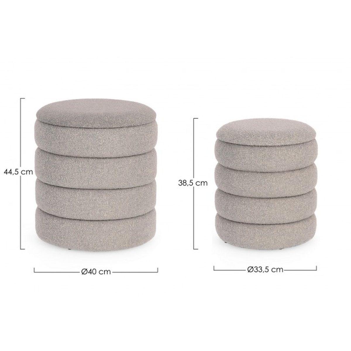 Pouf Set pz.2 Contenitore Katerina Gr Ch Boucle' | Bizzotto