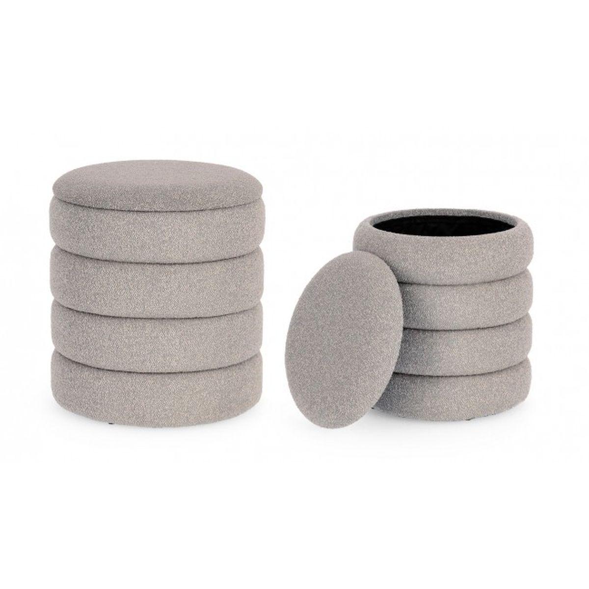 Pouf Set pz.2 Contenitore Katerina Gr Ch Boucle' | Bizzotto
