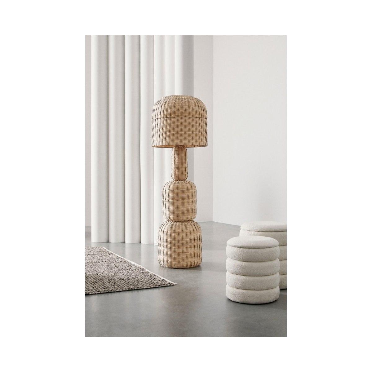 Pouf Set pz.2 Contenitore Katerina Bianco Boucle' | Bizzotto