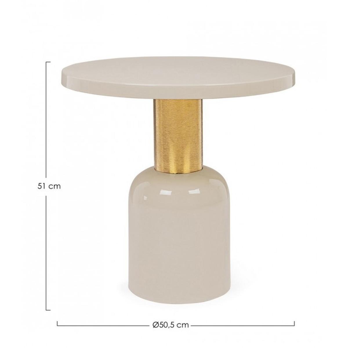 Tavolino Nalima Crema Tondo cm.Ã?50.5 | Bizzotto