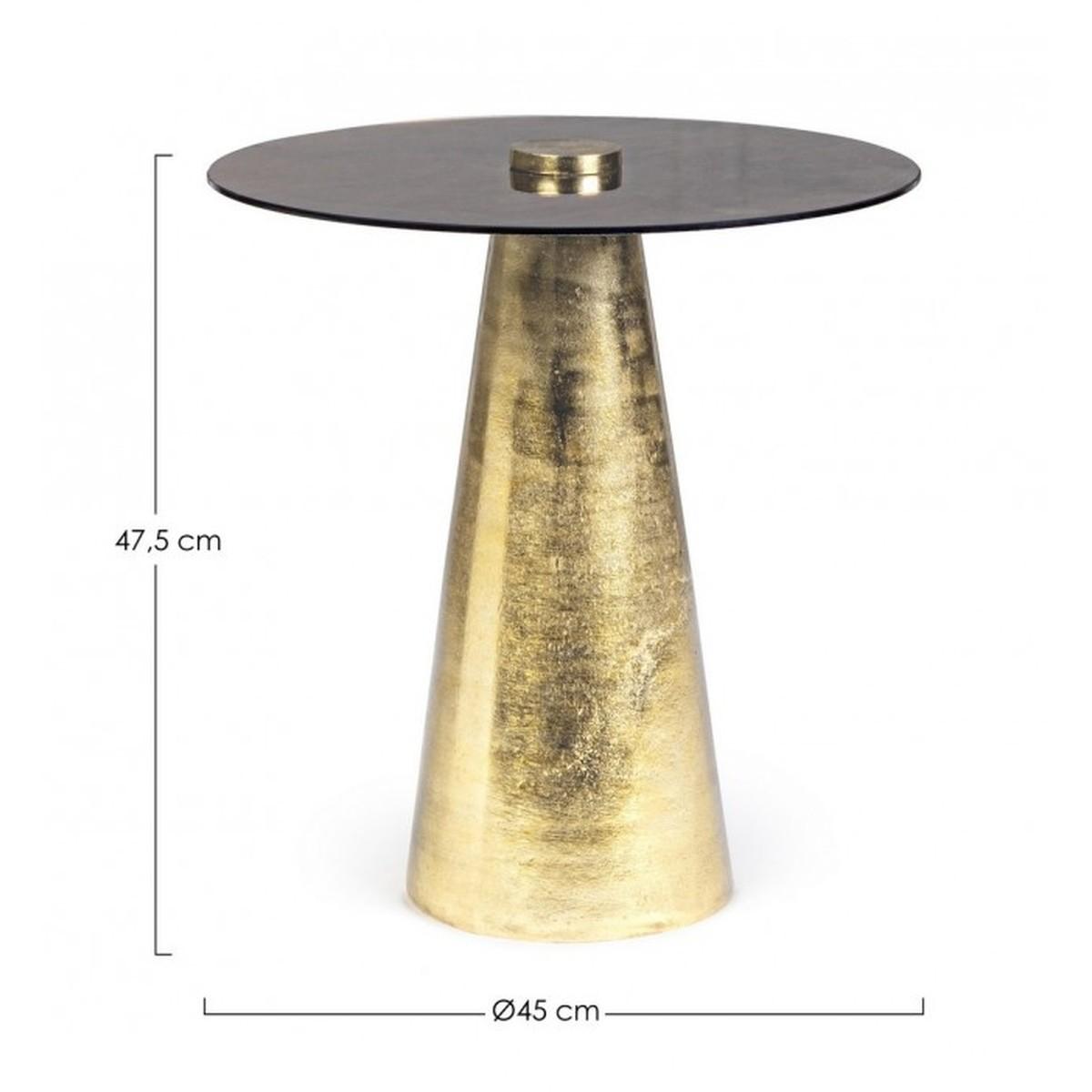 Tavolino con V Dinpal Brass Tondo cm.Ã?45 | Bizzotto