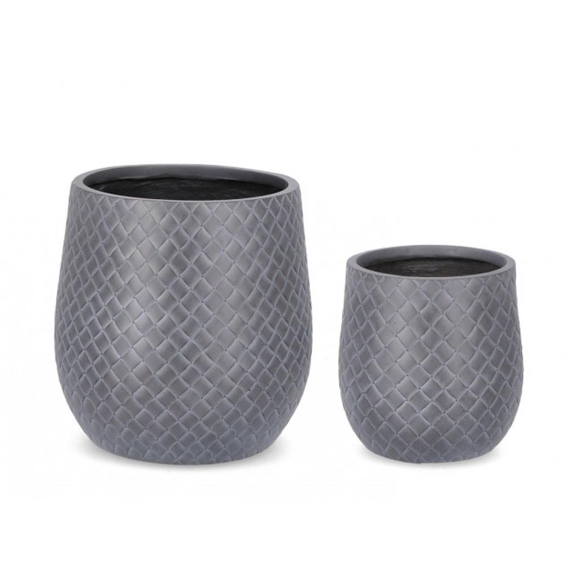 Portavaso Set pz.2 Rhombus Bomb Basso Antracite | Bizzotto