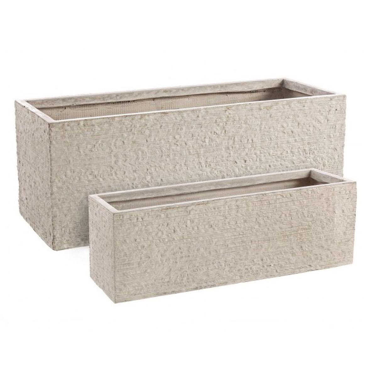 Portavaso Set pz.2 Roccia Rettangolare Basso Sabbia | Bizzotto