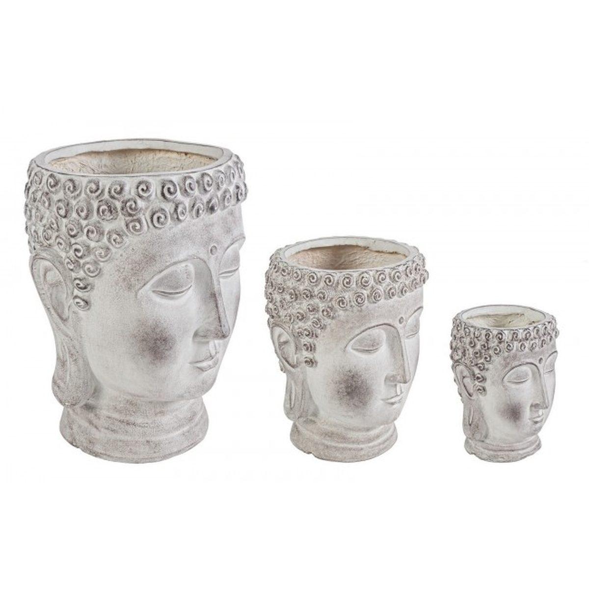 Portavaso Set pz.3 Testa Buddha | Bizzotto