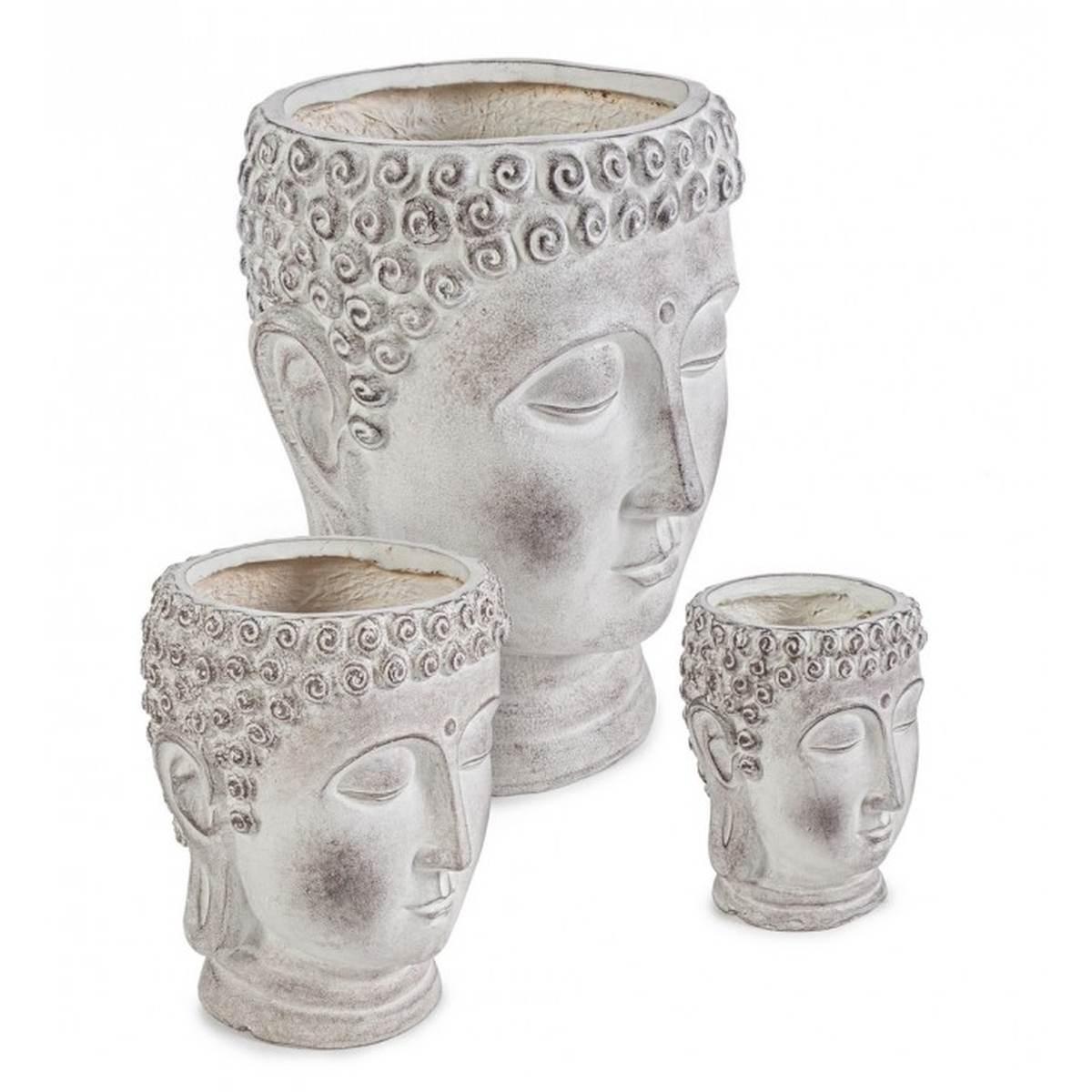 Portavaso Set pz.3 Testa Buddha | Bizzotto