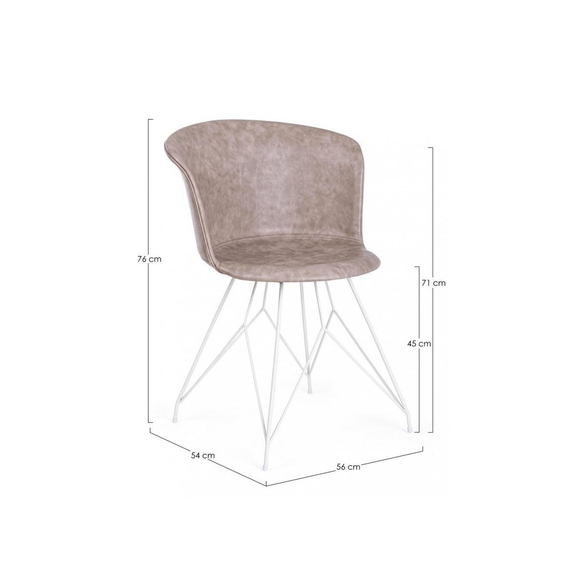 Sedia Loft Bianco Pu Beige Vintage | Bizzotto