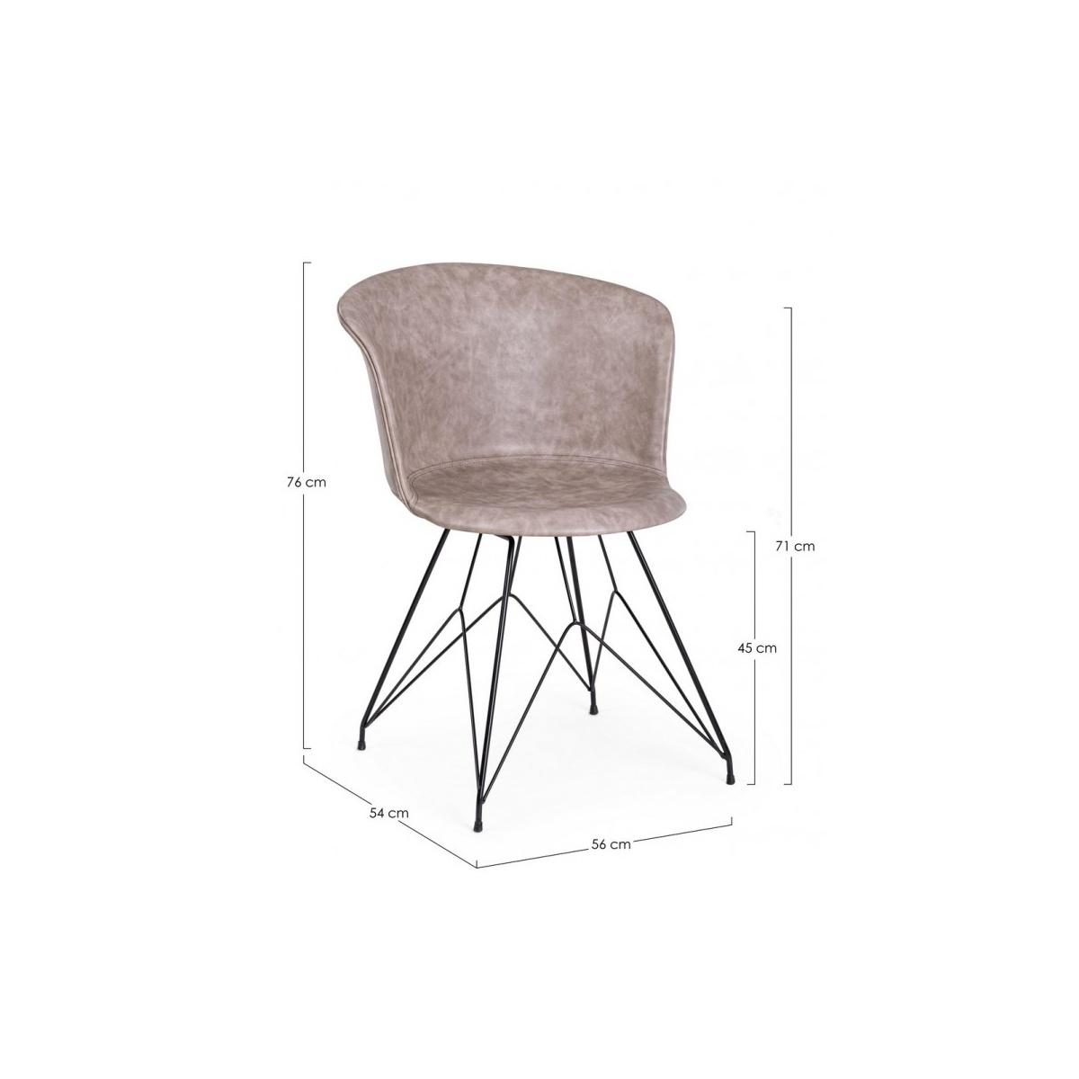 Sedia Loft Nero Pu Beige Vintage | Bizzotto