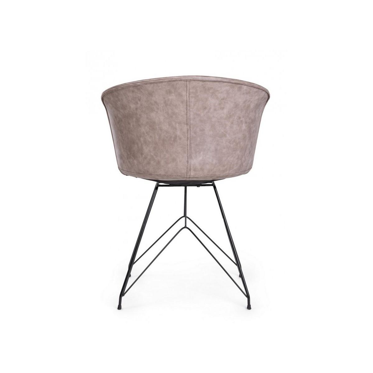 Sedia Loft Nero Pu Beige Vintage | Bizzotto