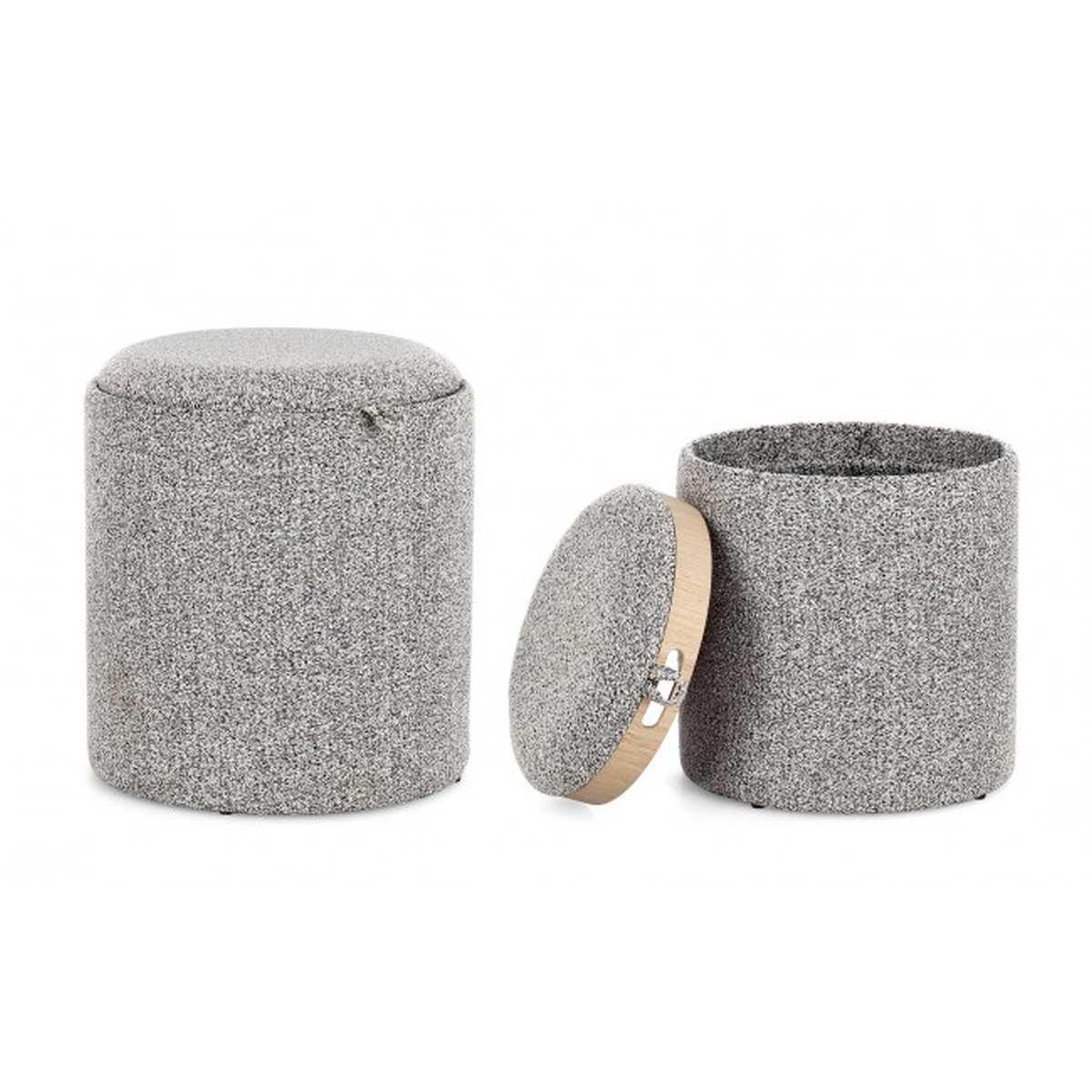 Pouf Contenitore Sasha con Vass Grigio Ch | Bizzotto