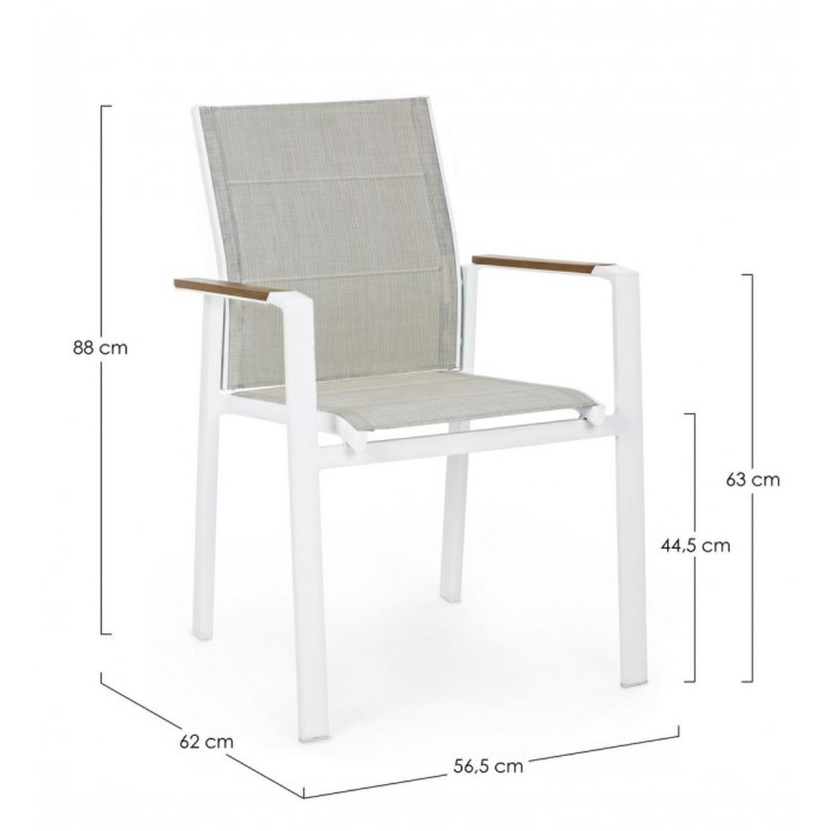 Sedia con Braccioli Kubik Bianco Sj60 | Bizzotto