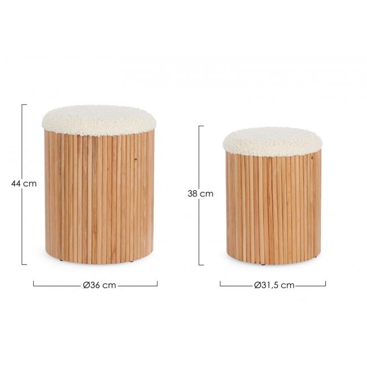 Pouf Set pz.2 Contenitore Neda Nat-Bia | Bizzotto