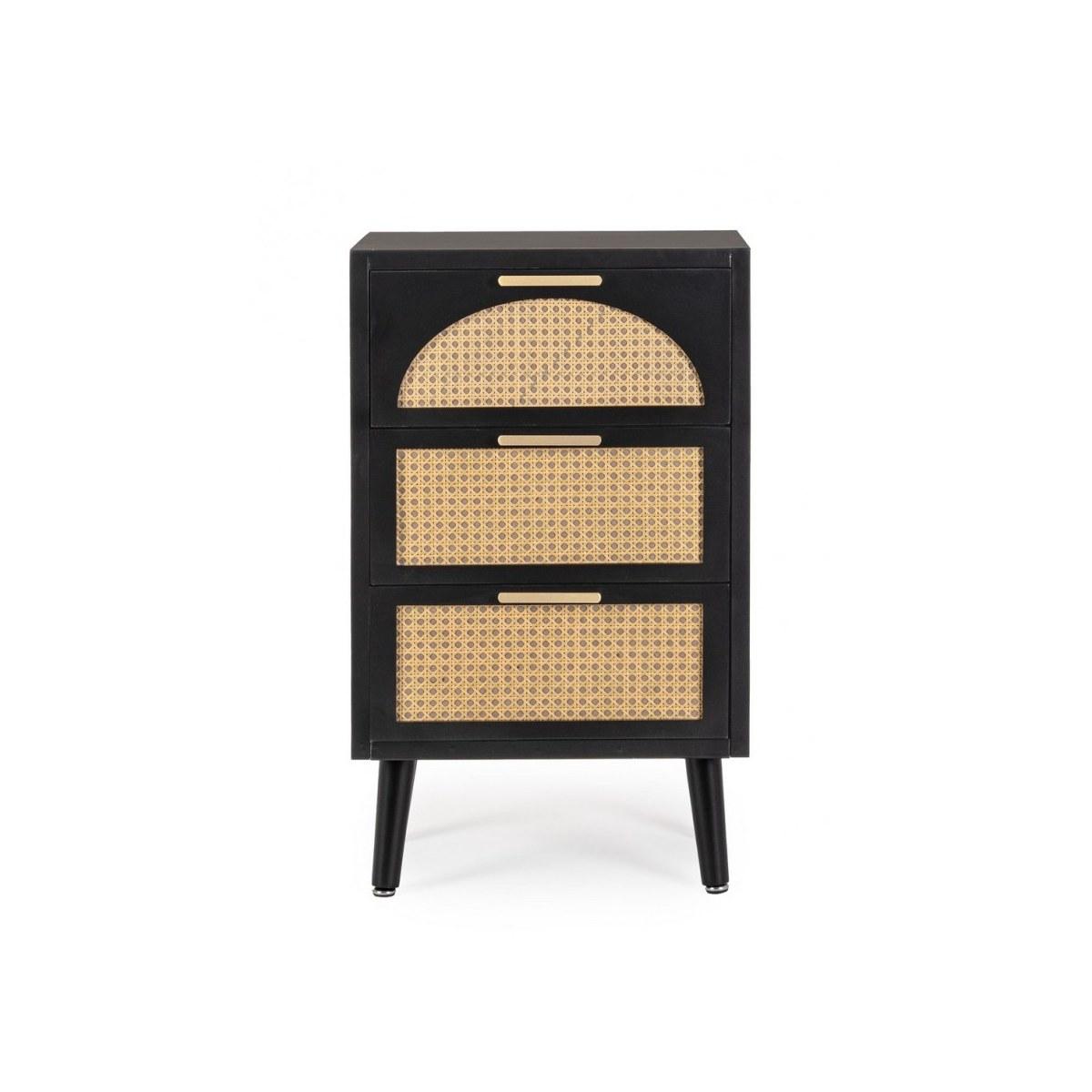 Cassettiera 3 Cassetti Josine Nero | Bizzotto