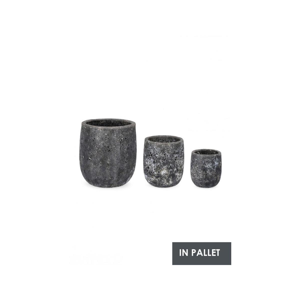 Portavaso Set pz.3 Duyen To Antracite | Bizzotto