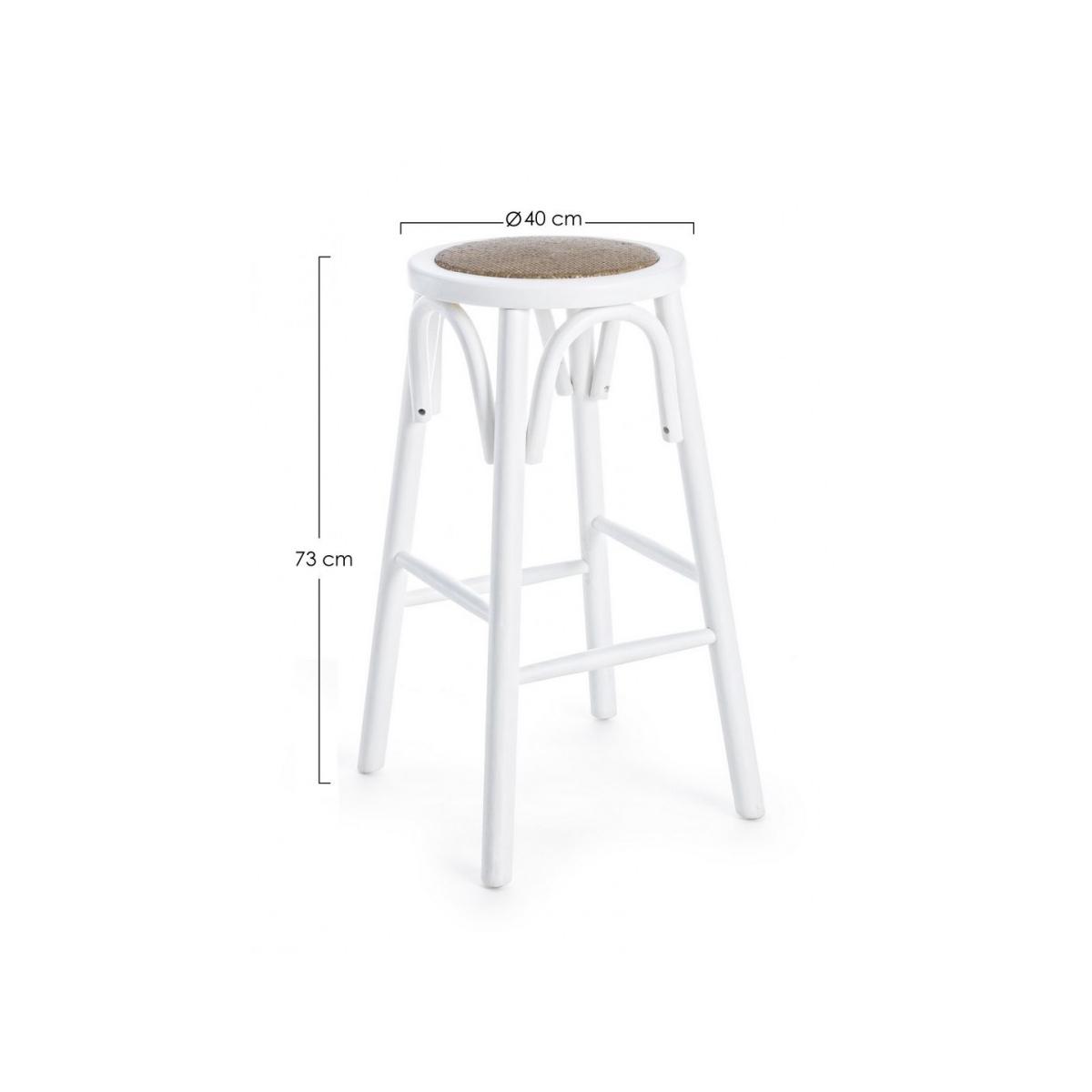 Sgabello Bar Circle Bianco | Bizzotto