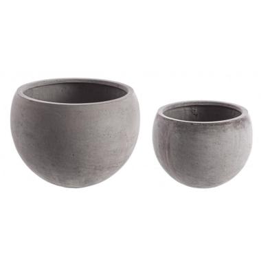 Portavaso Set pz.2 Cement Sfera Grigio | Bizzotto