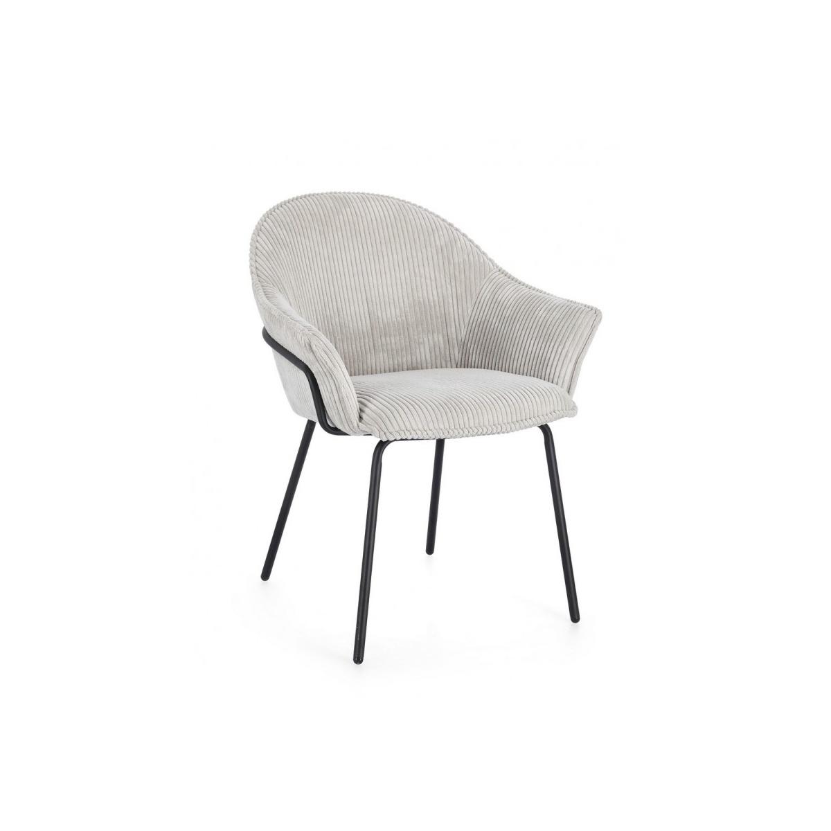 Sedia con Braccioli Cassidy Nero/Grigio Chiaro | Bizzotto