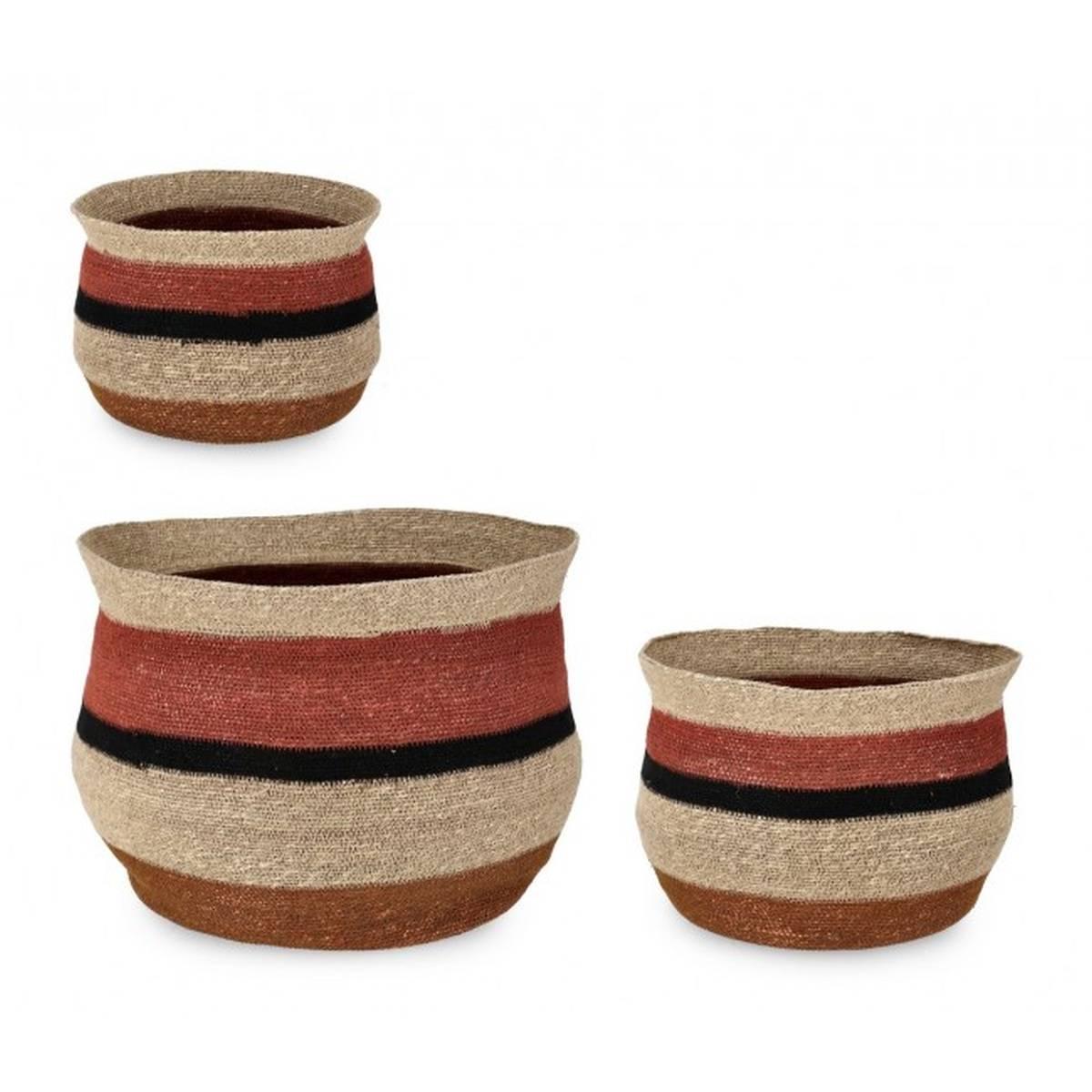 Cesto Set pz.3 Waylon Anfora Alto Nat-Rosso | Bizzotto