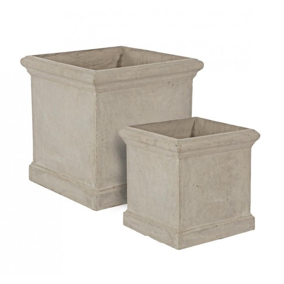 Portavaso Set pz.2 Cement Quadro Sabbia | Bizzotto