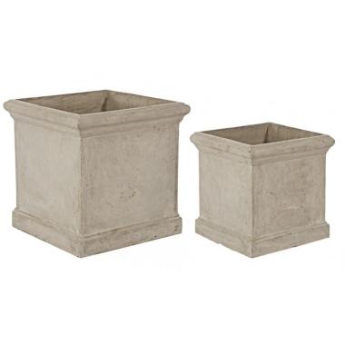 Portavaso Set pz.2 Cement Quadro Sabbia | Bizzotto