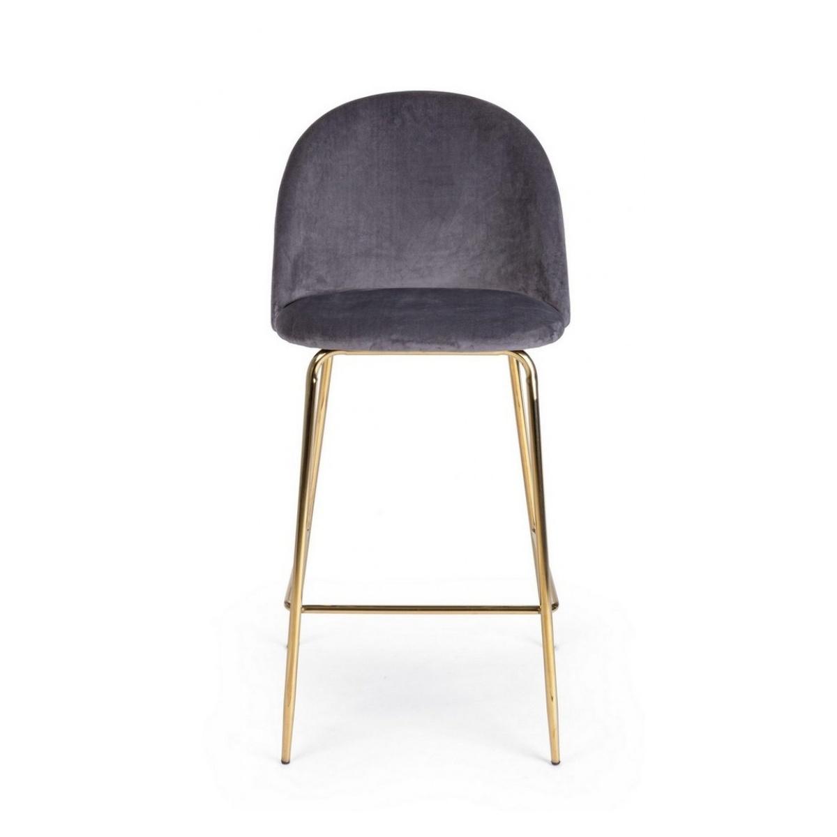 Sgabello Bar Carry Velluto Grigio Scuro | Bizzotto