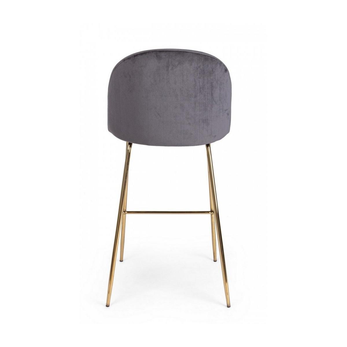 Sgabello Bar Carry Velluto Grigio Scuro | Bizzotto