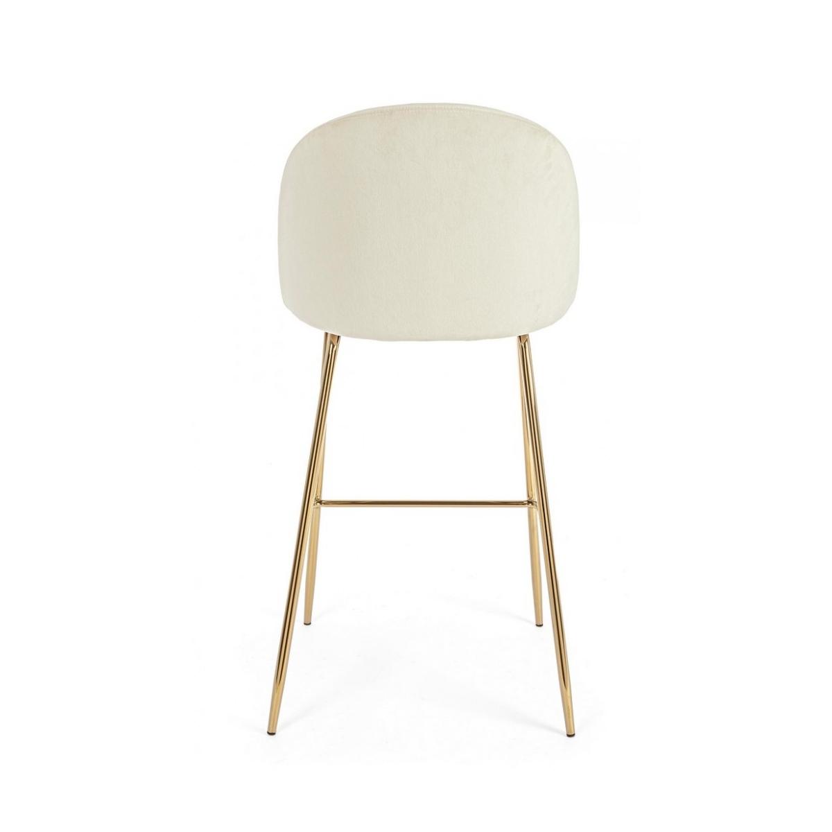 Sgabello Bar Carry Velluto Bianco | Bizzotto