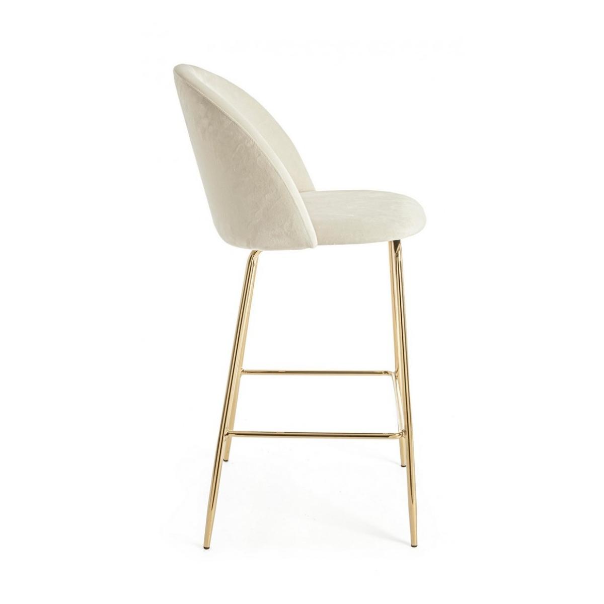 Sgabello Bar Carry Velluto Bianco | Bizzotto