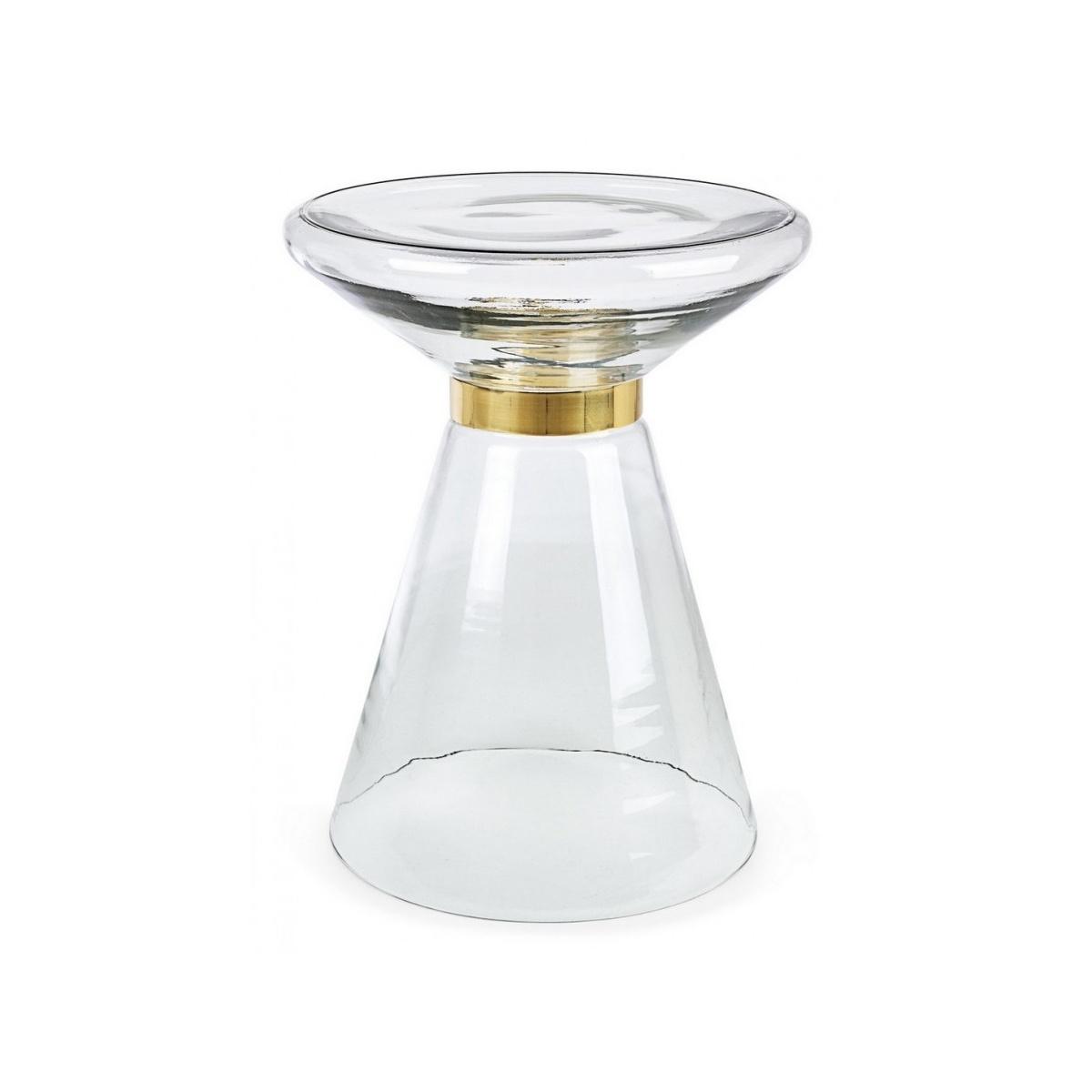 Tavolino Azmin Vetro Clear Tondo cm.Ã?36 | Bizzotto