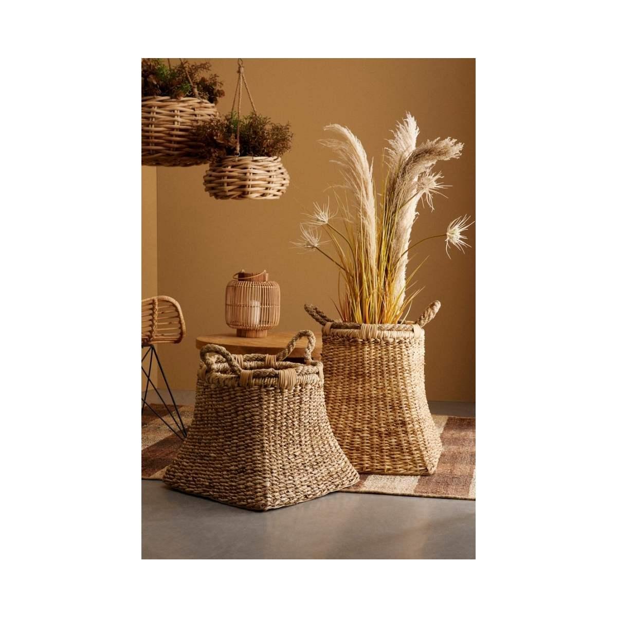 Cesto 2 Manici Thiara Quadro Naturale 50x54H | Bizzotto