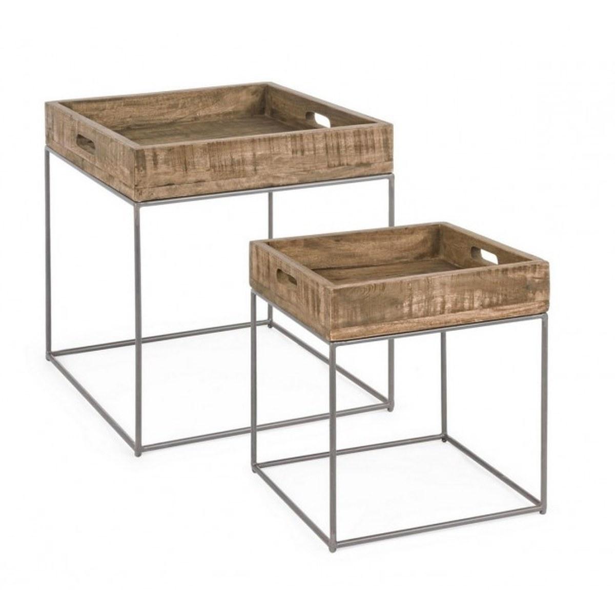 Tavolino Set pz.2 Narvik Quadrato | Bizzotto