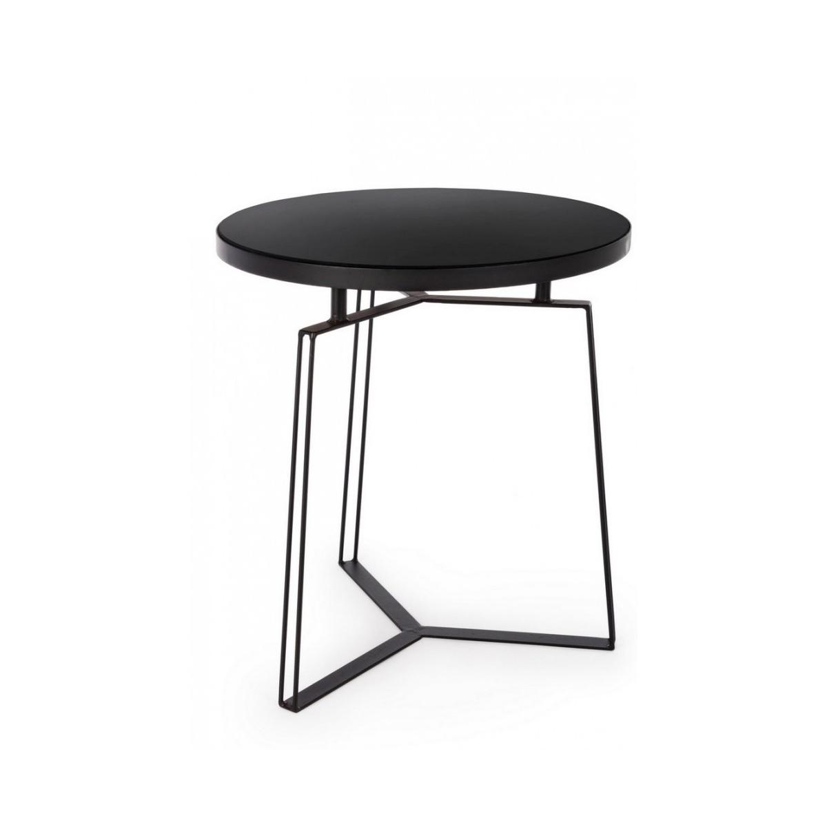 Tavolino Zaira Nero Tondo cm.Ã?50 | Bizzotto