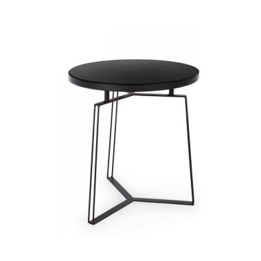 Tavolino Zaira Nero Tondo cm.Ã?50 | Bizzotto