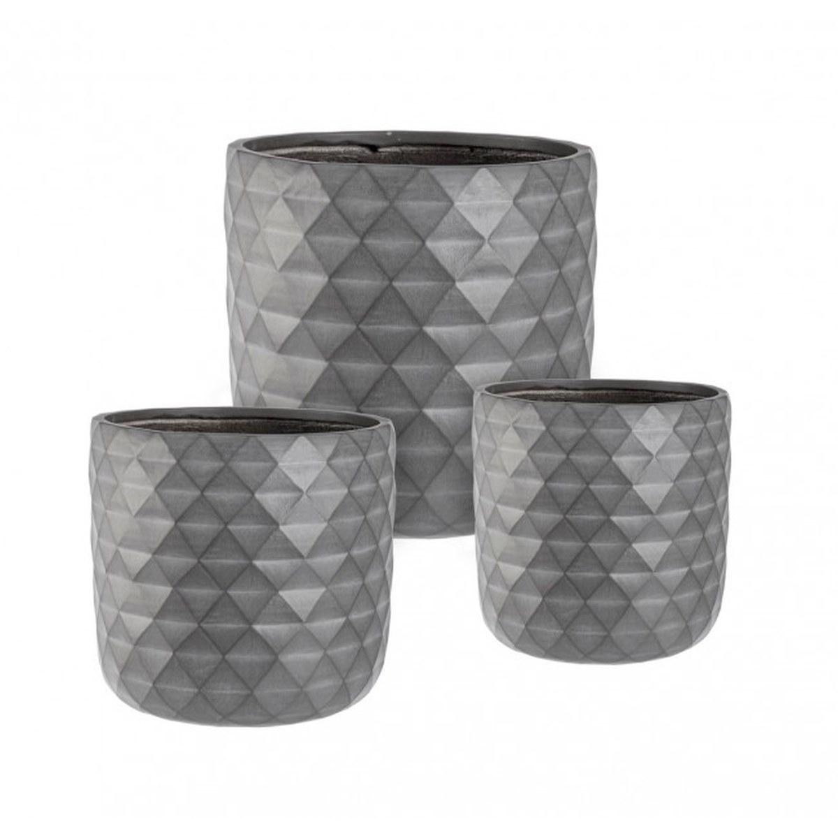 Portavaso Set pz.3 Py Ramid To Antracite | Bizzotto