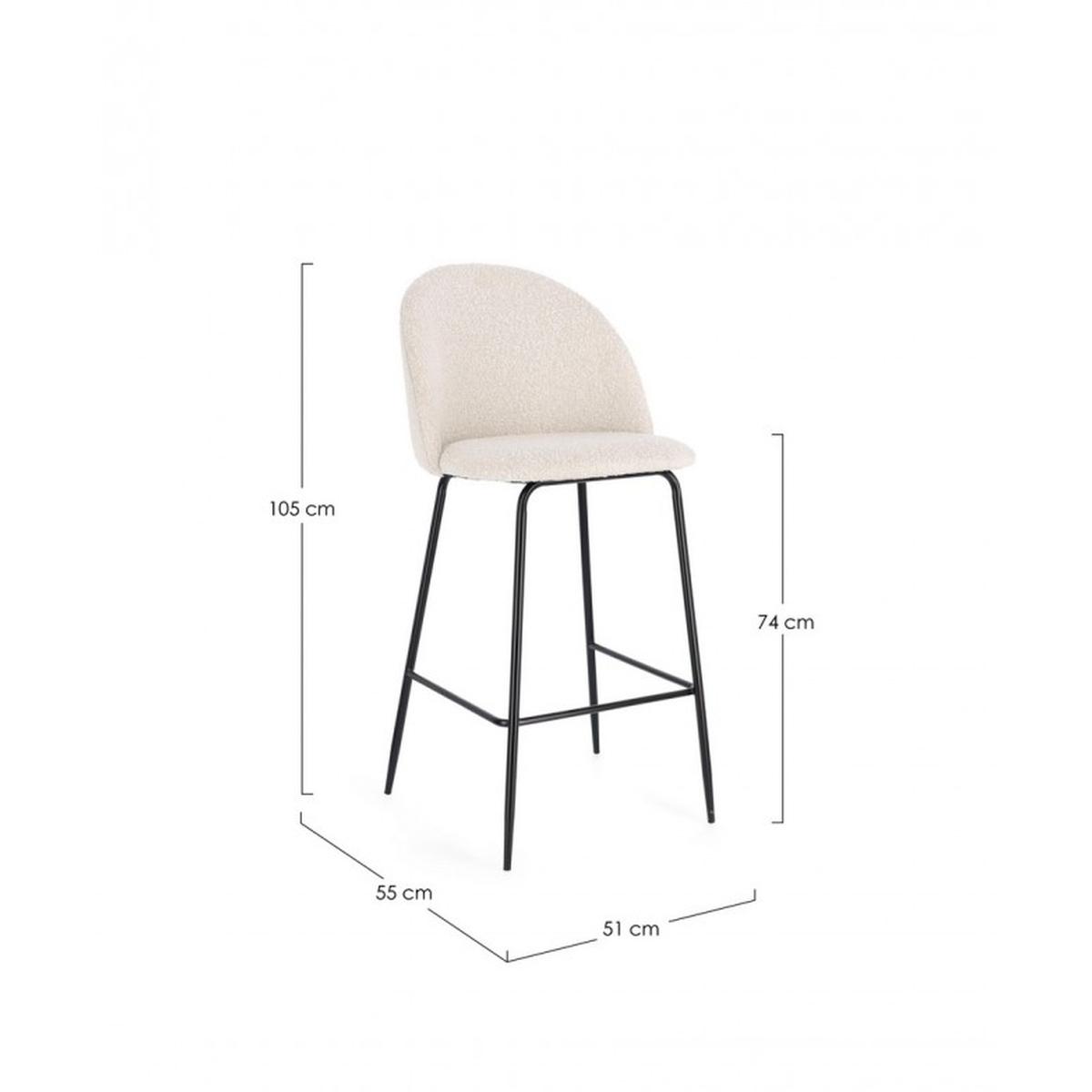 Sgabello Bar Carry Nero/Avorio | Bizzotto