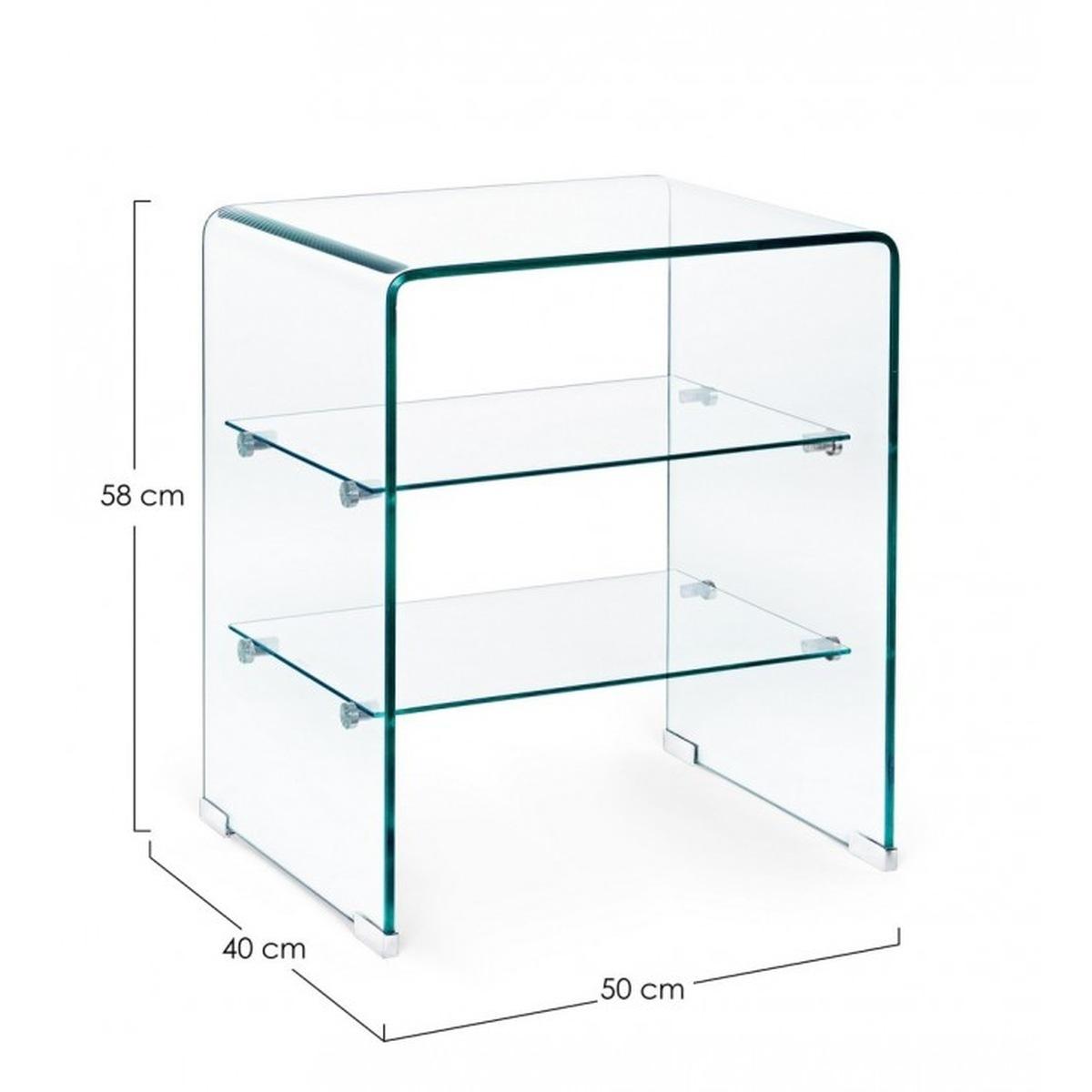 Mobiletto 3 Piani Iride Vetro 50x40 | Bizzotto