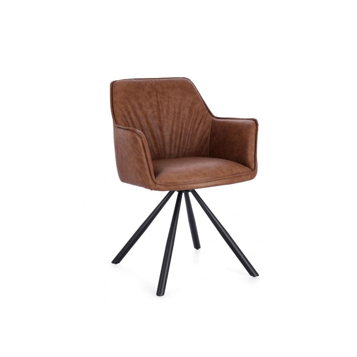 Sedia con Braccioli Girev.Breval Marrone Chiaro | Bizzotto