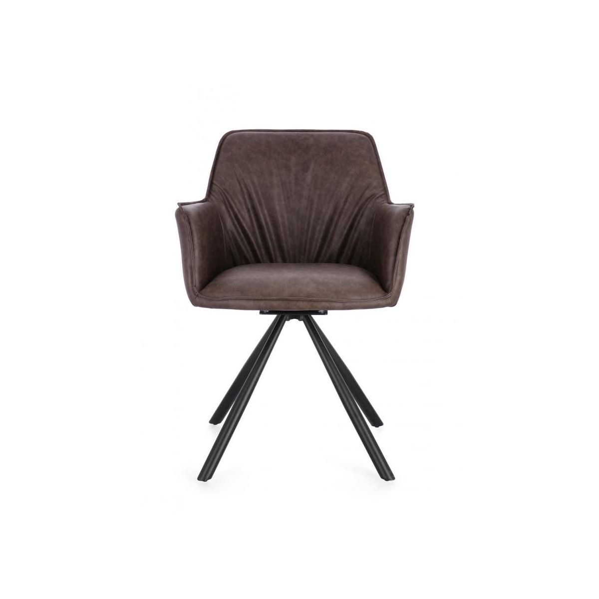 Sedia con Braccioli Girev.Breval Marrone Scuro | Bizzotto