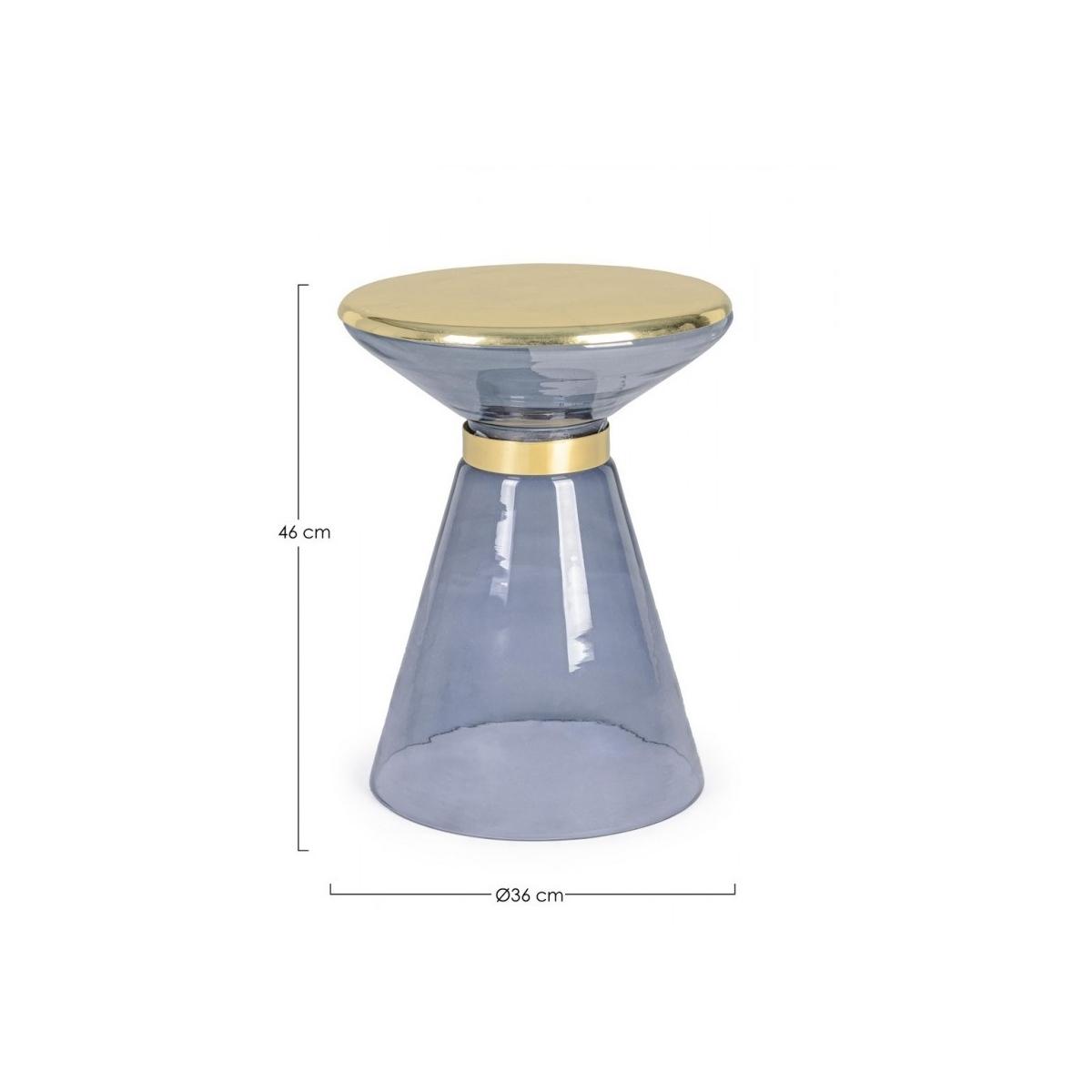 Tavolino Meriel Vetro Grey Tondo cm.Ã?36 | Bizzotto