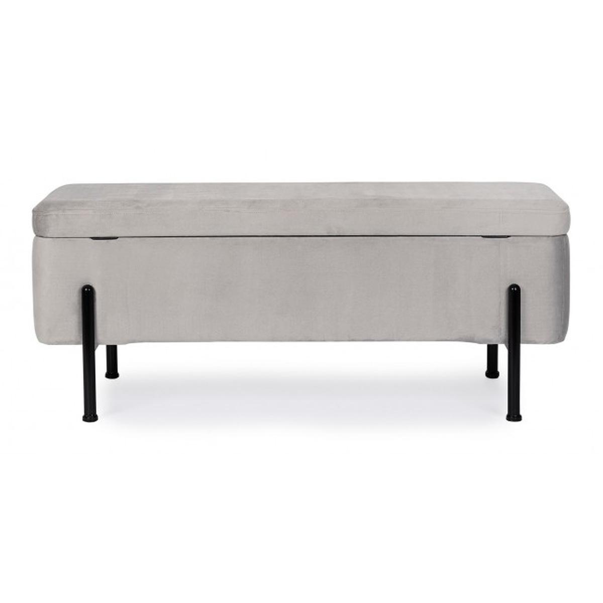 Panca 2 Posti Contenitore Irina Grigio Chiaro | Bizzotto