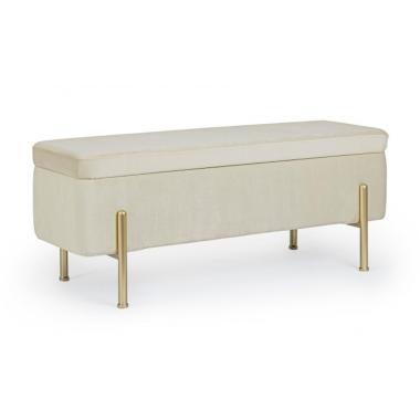 Panca 2 Posti Contenitore Irina Naturale | Bizzotto