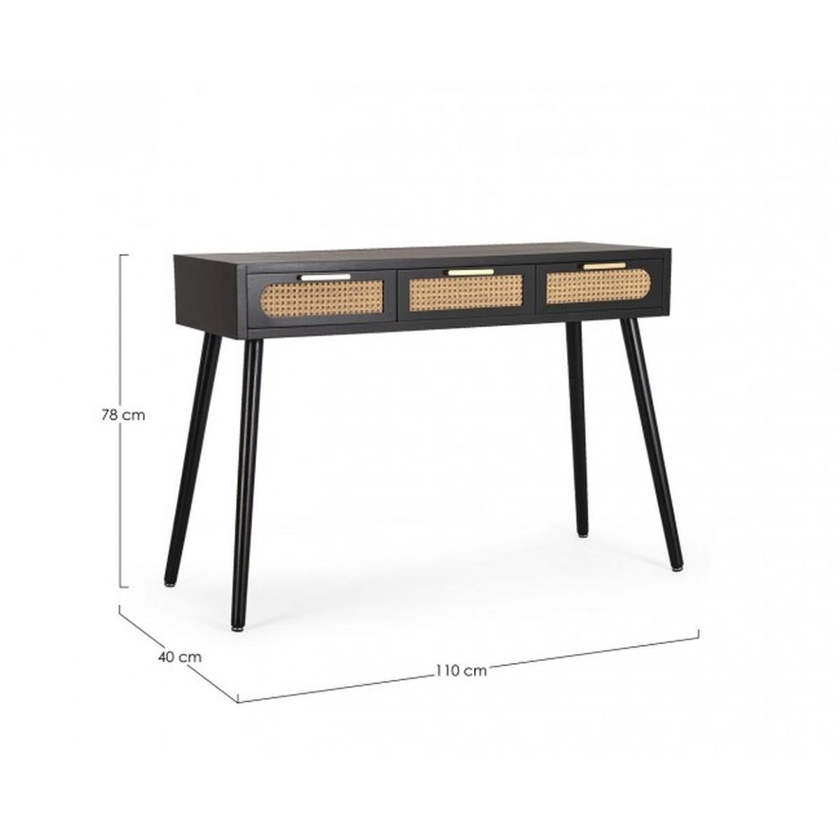 Consolle 3 Cassetti Josine Nero | Bizzotto