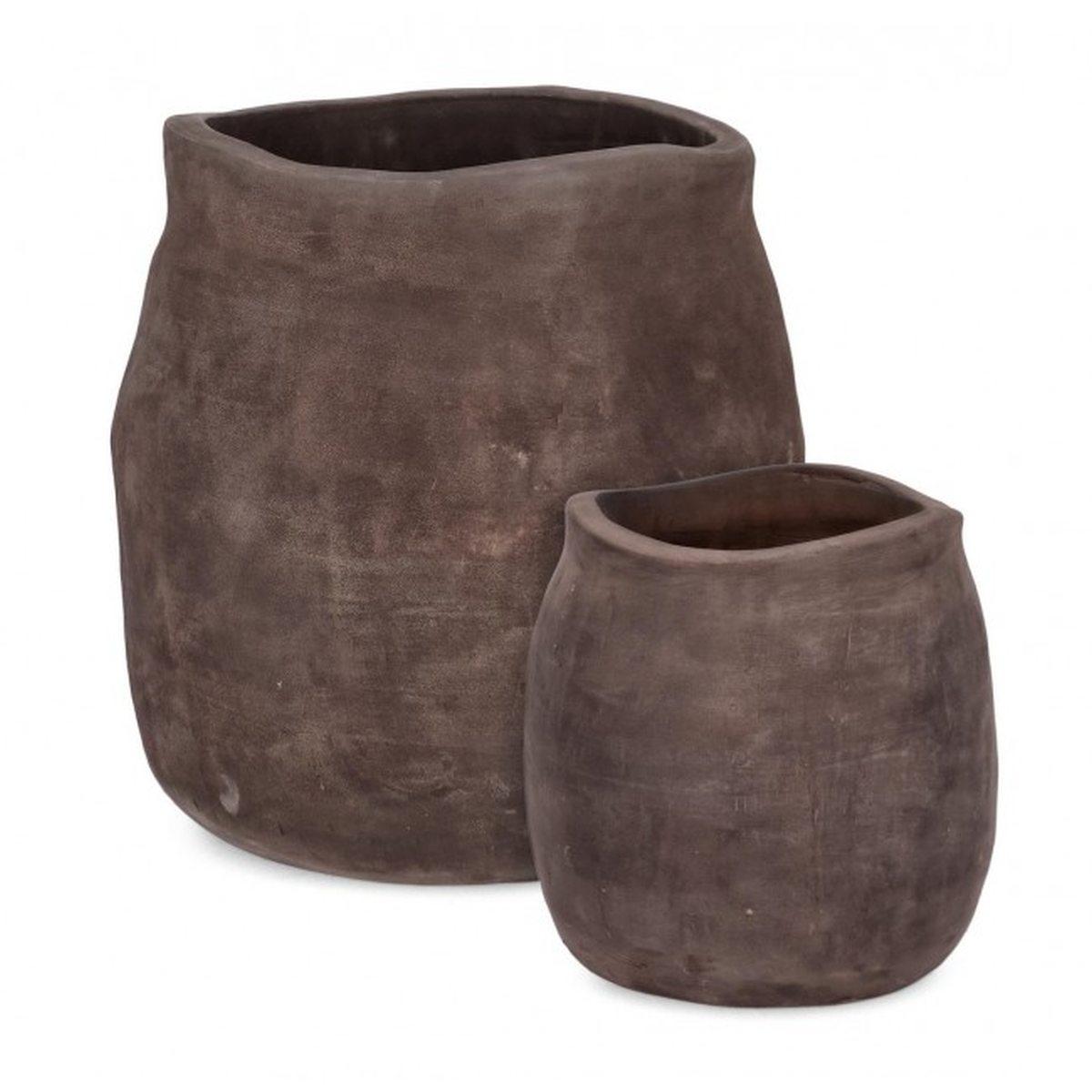 Portavaso Set pz.2 Minh Sagomato Terracot Scura | Bizzotto
