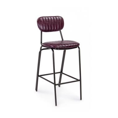 Sgabello Bar Debbie Bordeaux Vintage | Bizzotto