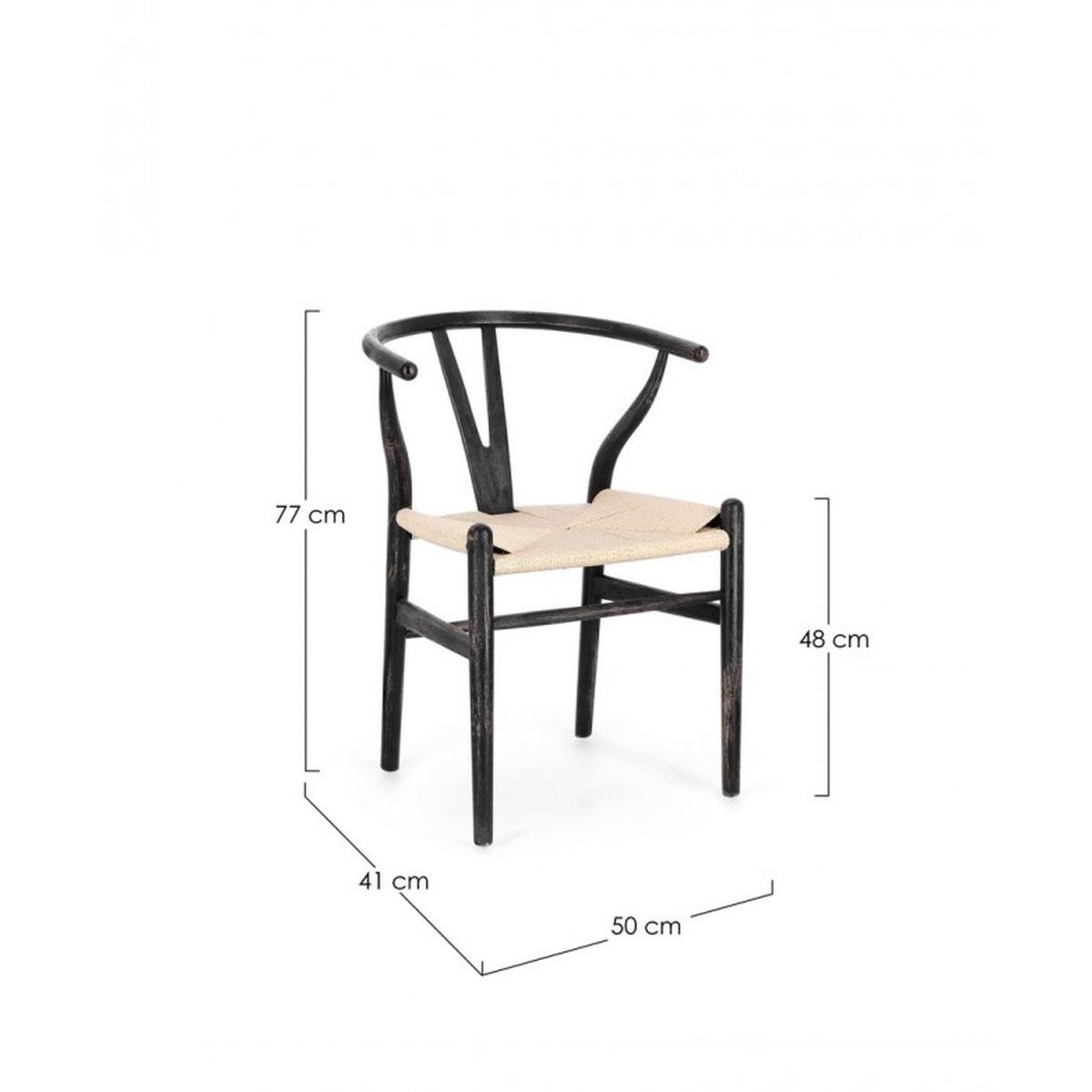 Sedia Artemia Nero/Naturale | Bizzotto